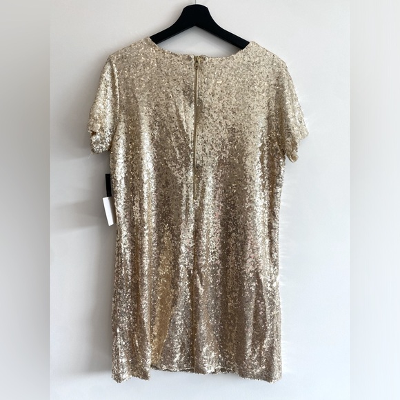NWT: Lulus Gold Sequin short dress (L) - Picture 2 of 4